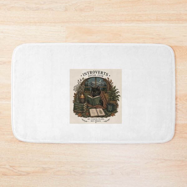 Item preview, Introverts Social Club Cozy Cat Reading designed and sold by Kupeliemre.