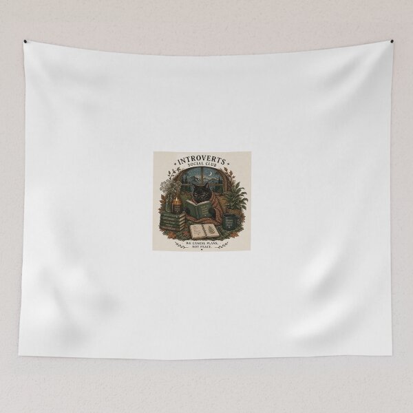Item preview, Introverts Social Club Cozy Cat Reading designed and sold by Kupeliemre.