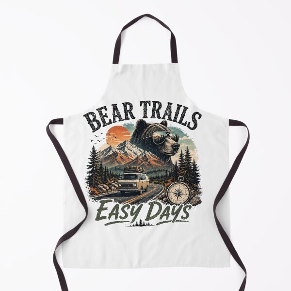 Item preview, Vintage Bear Camping Mountain Road Trip Adventure Art designed and sold by InkNovaLab.