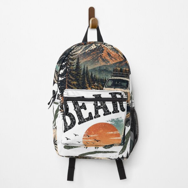 Item preview, Vintage Bear Camping Mountain Road Trip Adventure Art designed and sold by InkNovaLab.
