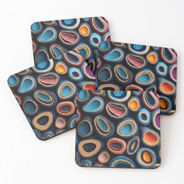 Item preview, Vibrant Cosmic Geode Crystal Gold Art designed and sold by LuminousFoundry.