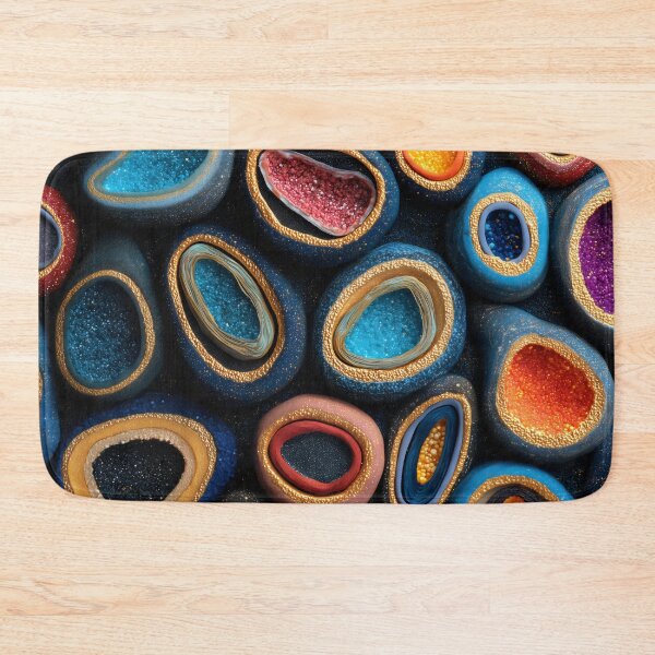 Item preview, Vibrant Cosmic Geode Crystal Gold Art designed and sold by LuminousFoundry.