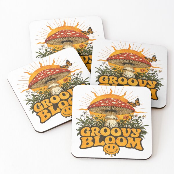 Item preview, Retro Groovy Mushroom Cottage core Sunshine Art designed and sold by InkNovaLab.