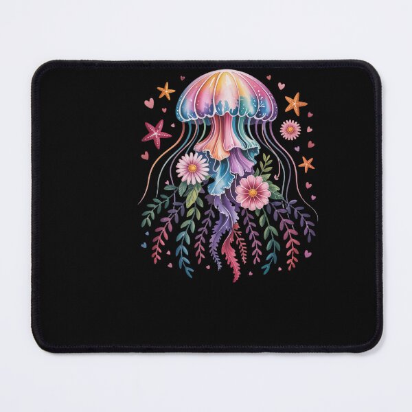 Item preview, Vibrant Jellyfish with Flowers designed and sold by jkrphoto.