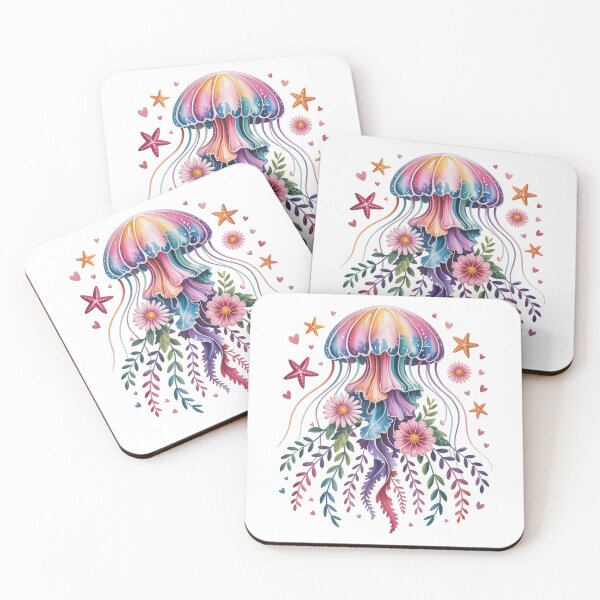 Item preview, Vibrant Jellyfish with Flowers designed and sold by jkrphoto.
