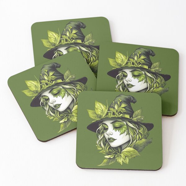 Item preview, Halloween 8 - Forest Witch Botanical Leaf Portrait designed and sold by NikaNavi.