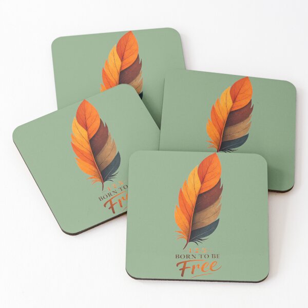 Item preview, Born to Be Free – Autumn Feather Design, Fall Aesthetic Art, Freedom Quote, Cozy Nature Vibes designed and sold by Inner Flame Studio.
