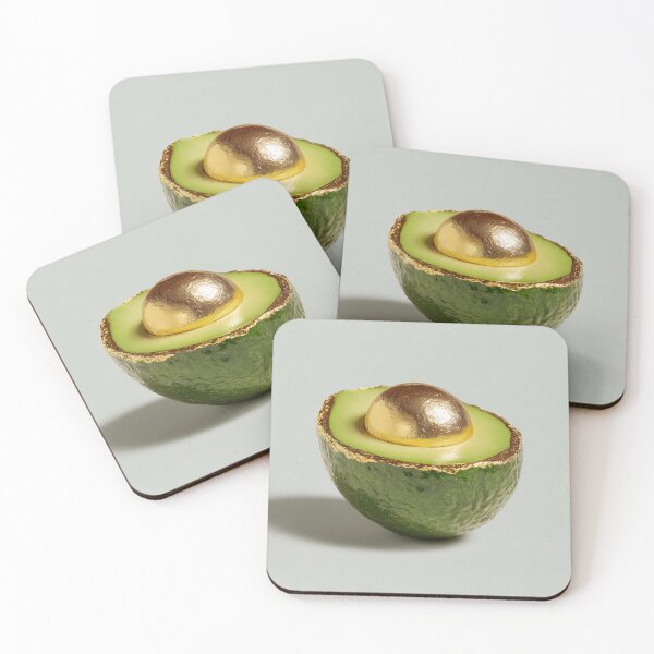Item preview, Golden Avocado Art – Luxury Fruit Illustration with Gold Pit, Minimal Food Design designed and sold by WordPlayStudio.