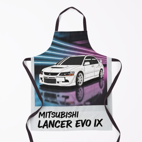 Item preview, Mitsubishi Lancer Evo IX White JDM Neon Retro Polaroid Art designed and sold by Motorline44.