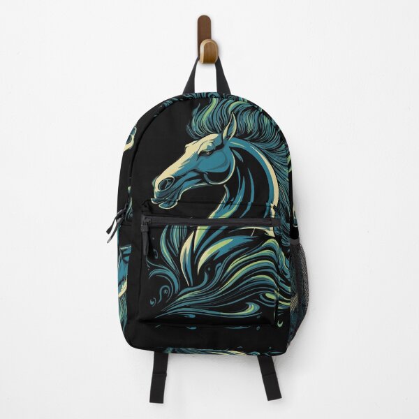 Item preview, Majestic Horse with Flowing Turquoise Mane Graphic Art designed and sold by RamyGallery.