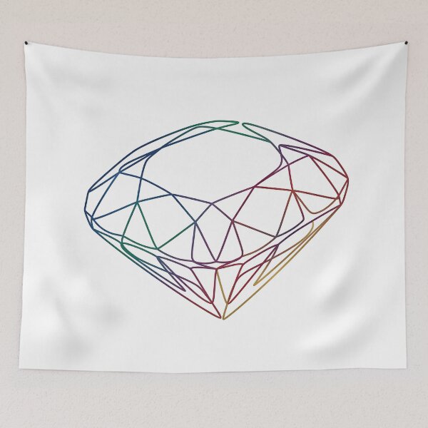 Item preview, Rainbow Wireframe Gemstone Outline designed and sold by PixorStudio.