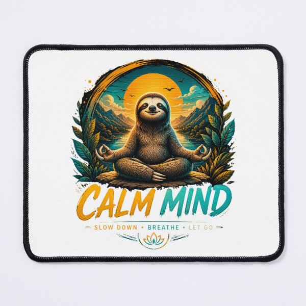 Item preview, Calm Mind Sloth Zen Aesthetic T-Shirt Meditation Peaceful Retro Nature Tee designed and sold by Sarcastic Meme Tees Studio.