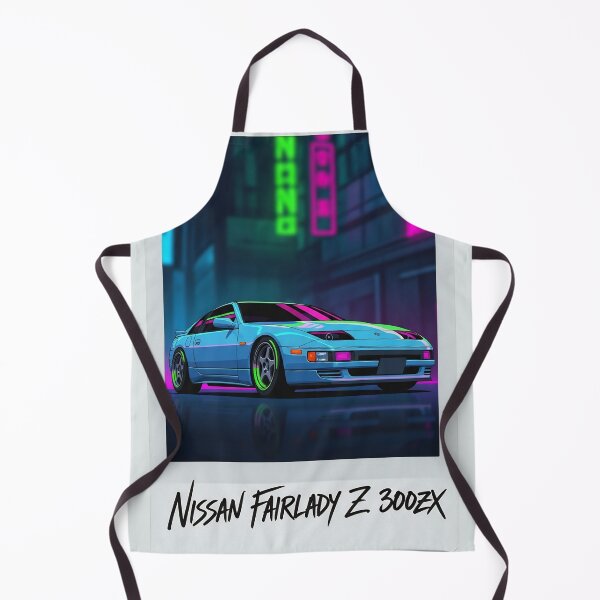 Item preview, Nissan Fairlady Z 300ZX Cyan Neon JDM Retro Polaroid Art designed and sold by Motorline44.