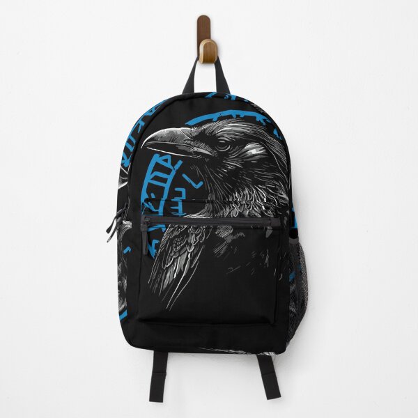 Item preview, Powerful Raven with Norse Runes Dark Graphic Art designed and sold by RamyGallery.