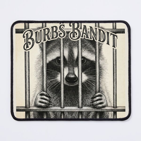 Item preview, Burbs Bandit – Vintage Raccoon Jailbird Humor designed and sold by Cosmic Cactus.