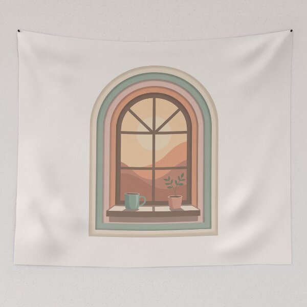 Item preview, Sunrise Window Coffee Wall Art  designed and sold by TrendMorphic.