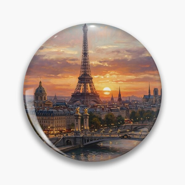 Item preview, Paris Sunset Over Eiffel Tower River Scene designed and sold by PixorStudio.