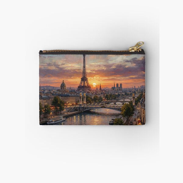 Item preview, Paris Sunset Over Eiffel Tower River Scene designed and sold by PixorStudio.