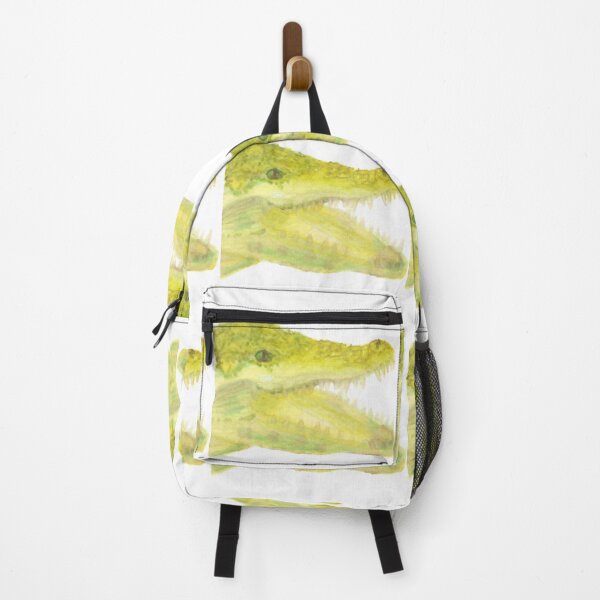 Item preview, crocodile aligator handdrawn animal face sketch green yellow designed and sold by ShePaintsMusic.