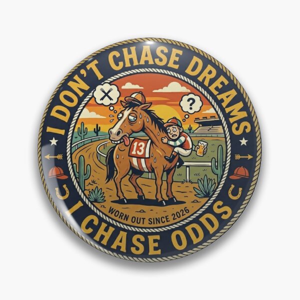 Item preview, Funny Horse Racing Badge - I Chase Odds Not Dreams - Retro Betting Graphic designed and sold by Wear Sculpt.