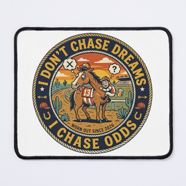 Item preview, Funny Horse Racing Badge - I Chase Odds Not Dreams - Retro Betting Graphic designed and sold by Wear Sculpt.
