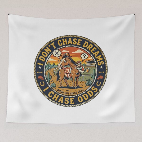 Item preview, Funny Horse Racing Badge - I Chase Odds Not Dreams - Retro Betting Graphic designed and sold by Wear Sculpt.