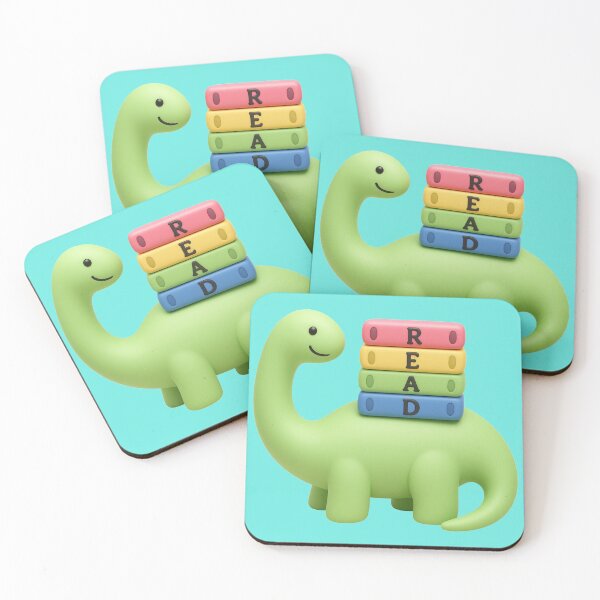 Item preview, Dinosaur Reading - Cute Clay Graphic of Green Dino with books on back spelling out "READ" designed and sold by LibrarianLauren.