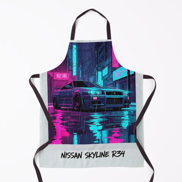 Item preview, Nissan Skyline R34 GT-R JDM Neon Tokyo Rain Polaroid Art designed and sold by Motorline44.
