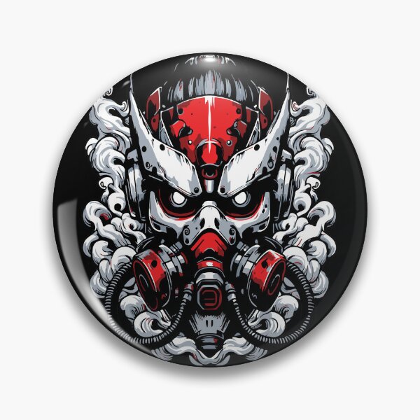 Item preview, Fierce Cyber Oni Gas Mask Samurai Smoke Art  designed and sold by RamyGallery.