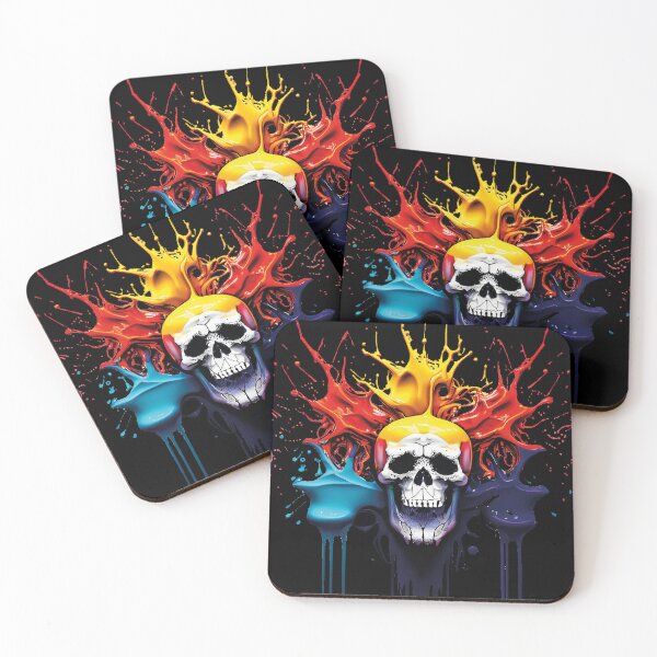 Item preview, Neon Skull Drip – Colour Splash Explosion designed and sold by TheMarketplaceworld.