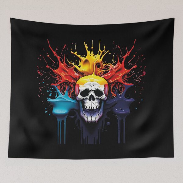 Item preview, Neon Skull Drip – Colour Splash Explosion designed and sold by TheMarketplaceworld.