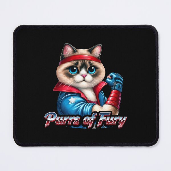 Item preview, Purrs of Fury Retro Fighter Cat designed and sold by CAutumnTrapp.