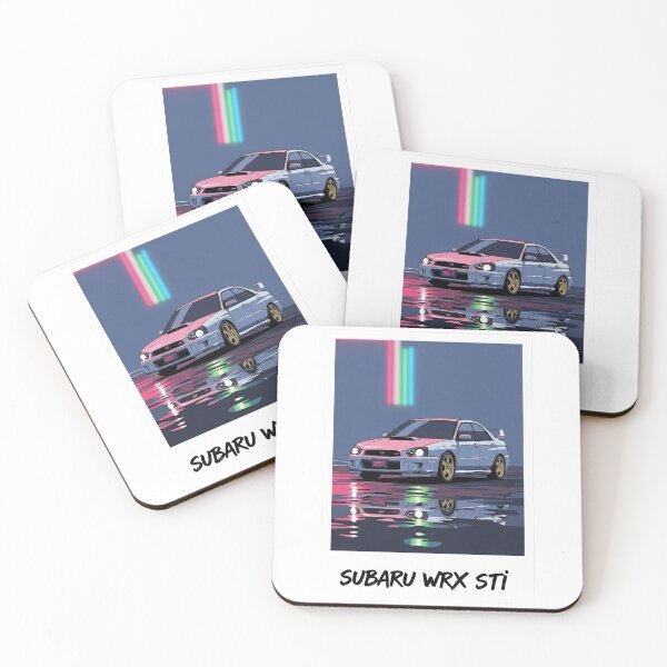 Item preview, Subaru WRX STI JDM Neon Retro Reflection Polaroid Aesthetic Art designed and sold by Motorline44.