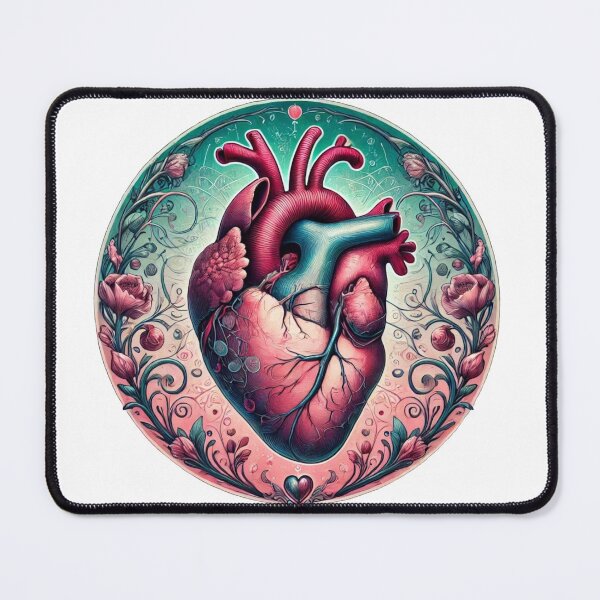 Item preview, Anatomical Heart Floral Rose Gothic Art designed and sold by InkNovaLab.