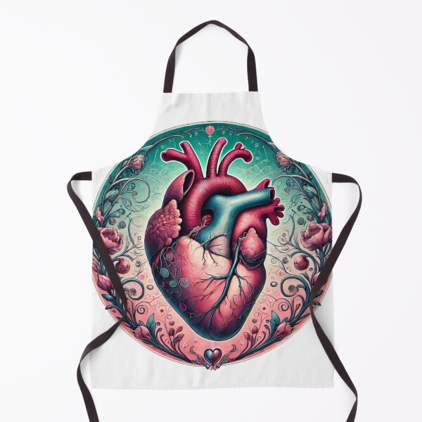 Item preview, Anatomical Heart Floral Rose Gothic Art designed and sold by InkNovaLab.