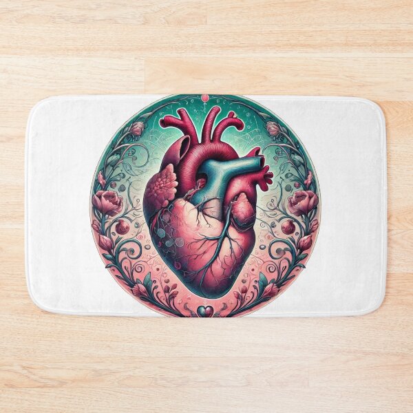 Item preview, Anatomical Heart Floral Rose Gothic Art designed and sold by InkNovaLab.