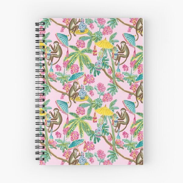Item preview, Preppy monkeys with umbrellas on blush pink designed and sold by SophieClimaArt.