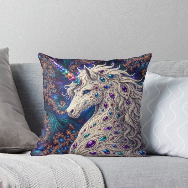 Item preview, Lab Visions 063: Psychedelic White Unicorn with Jewel Patterns designed and sold by The Psychedelic Anarchist.