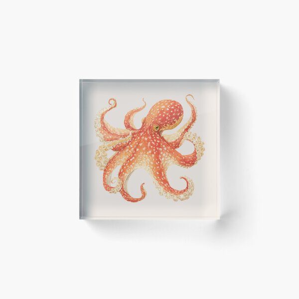Item preview, Watercolor Orange Octopus designed and sold by Violet Peonies.