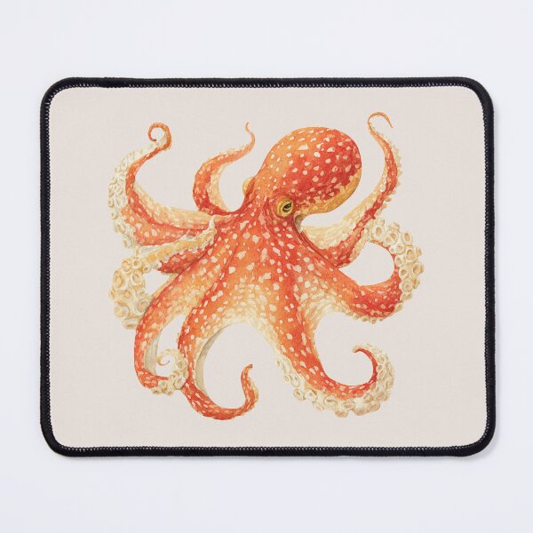 Item preview, Watercolor Orange Octopus designed and sold by Violet Peonies.