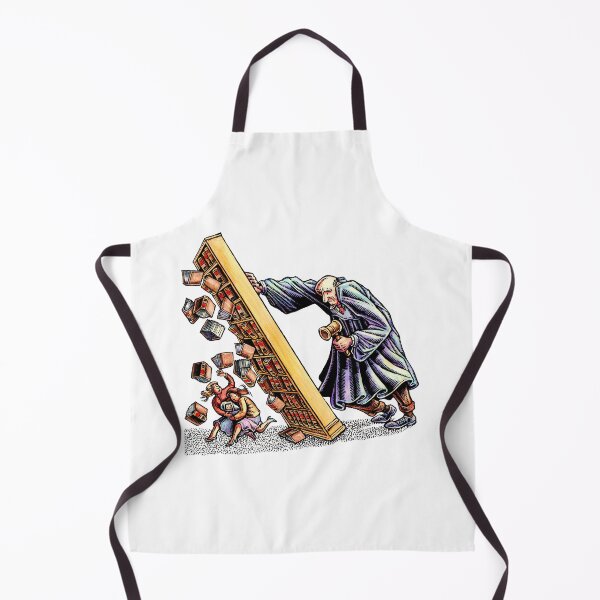 Item preview, angry giant judge tips over huge bookcase of law books onto a fleeing gay lesbian couple. designed and sold by LisaHaney.