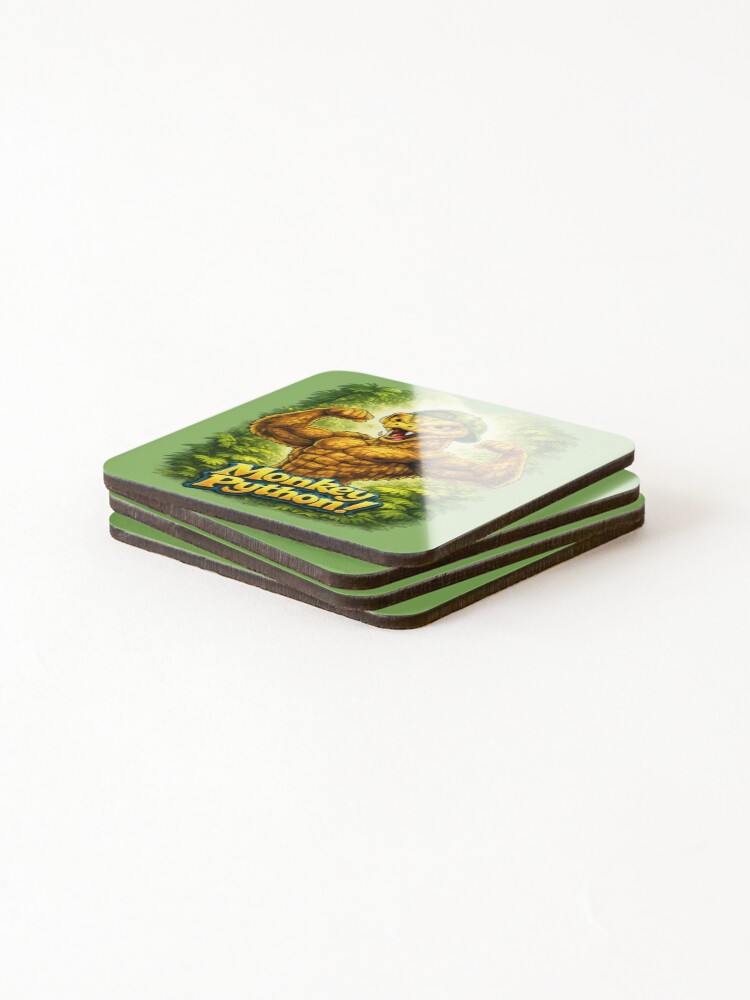 Thumbnail 4 of 5, Coasters (Set of 4), Monkey Python designed and sold by LaffinLair.