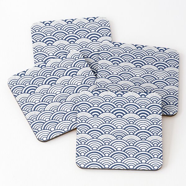 Item preview, Japanese Traditional Seigaiha Pattern Midnight Blue designed and sold by J-Style Lab.