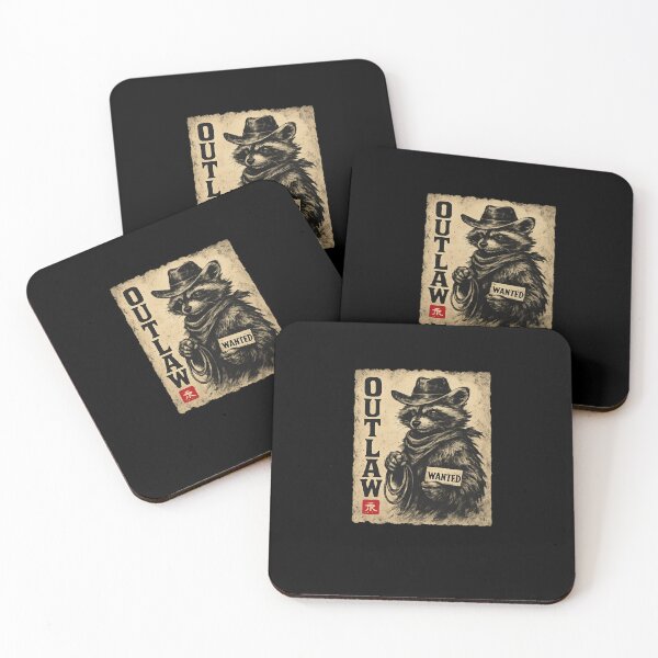 Item preview, Outlaw Raccoon Wanted Western Poster Art designed and sold by SiarheiYur.