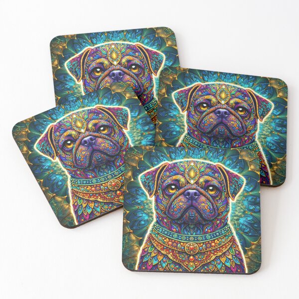 Item preview, Lab Visions 064: Psychedelic Pug Dog with Ornate Patterns designed and sold by The Psychedelic Anarchist.