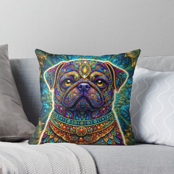 Item preview, Lab Visions 064: Psychedelic Pug Dog with Ornate Patterns designed and sold by The Psychedelic Anarchist.