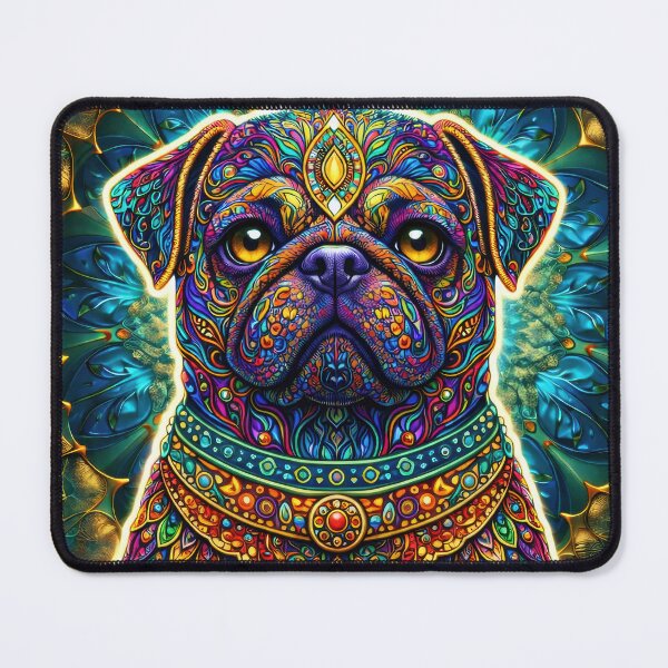 Item preview, Lab Visions 064: Psychedelic Pug Dog with Ornate Patterns designed and sold by The Psychedelic Anarchist.