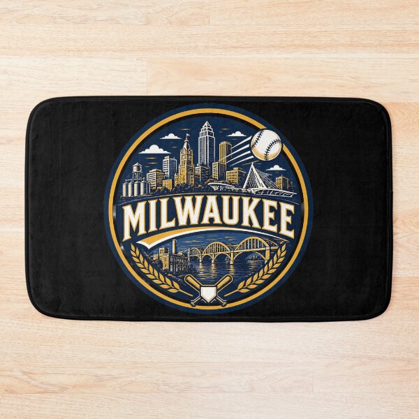 Item preview, Milwaukee Baseball City Logo – Lakefront Skyline Baseball T-shirt & Fan Gear designed and sold by TKOprintdesigns.