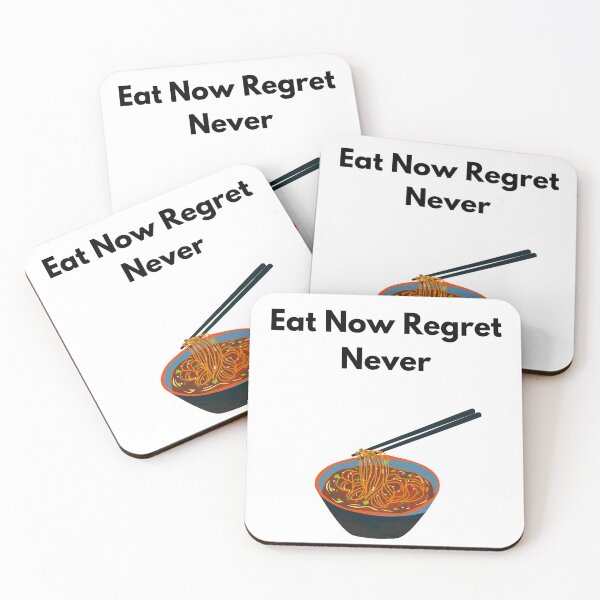 Item preview, Funny Ramen Noodle Quote - Eat Now Regret Never Food Art designed and sold by PeplumiArt.