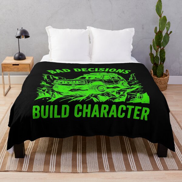 Item preview, Bad Decisions Build Character Cherokee XJ Off-Roading Green designed and sold by Off-Road-Zone.